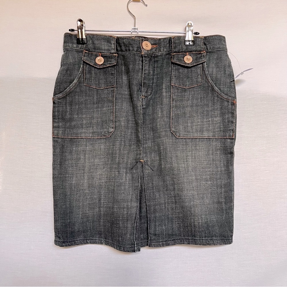 Paper Denim & Cloth Faded Black Denim Skirt